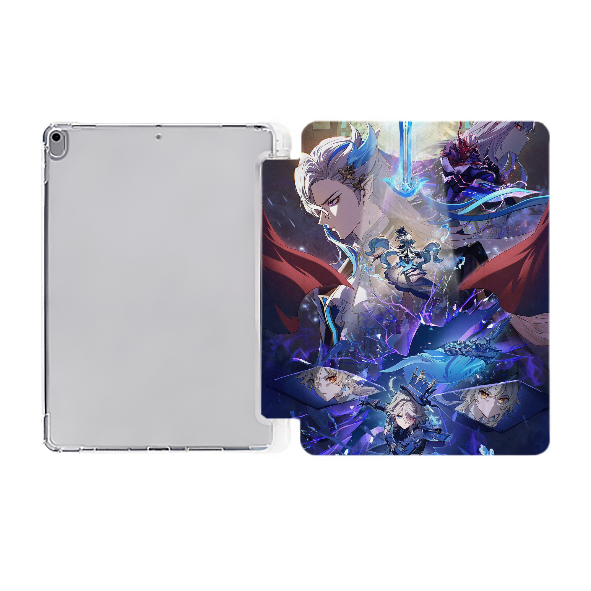 げんし神 genshin IPad ケース ペン収納付き 三つ折りスタンド PUレザー×シリコン 対応機種9.5/10.5/10.9インチ